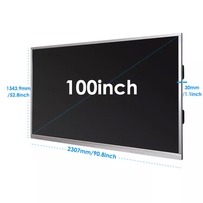 IR Touch 20 Points 100 Inch Interactive Board 4K Resolution